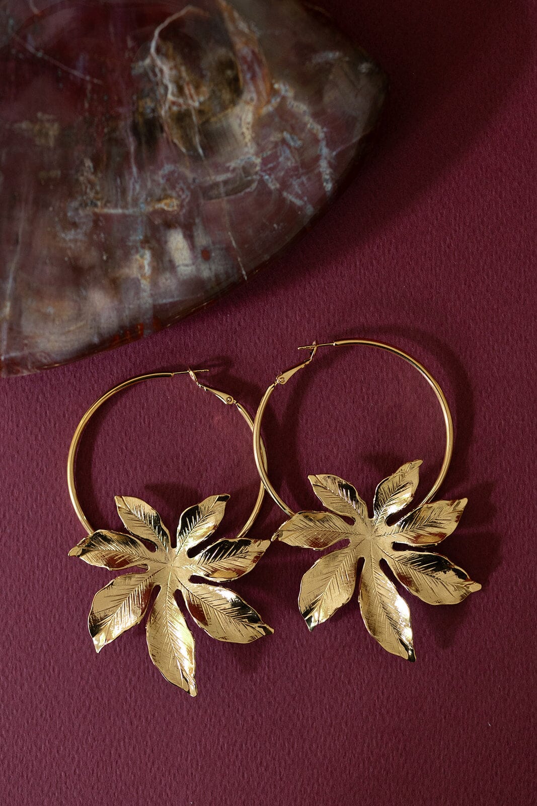 Créoles Chloris Or Fleurs Boucles d'Oreilles Monsieur Simone