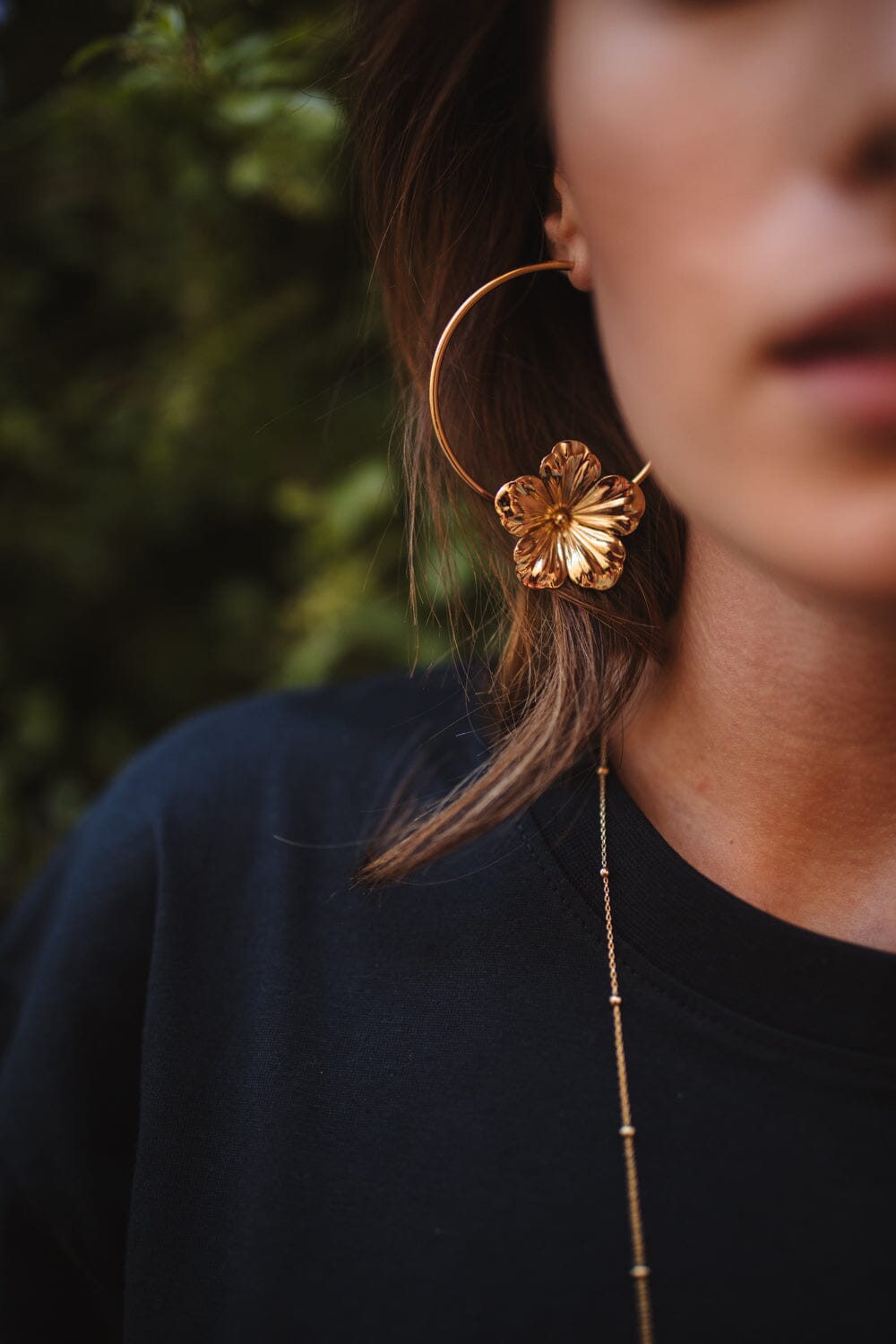 Créoles Gaïa Or Fleurs Boucles d'Oreilles Monsieur Simone