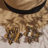 Créoles Hespéris Or Fleurs Boucles d'Oreilles Monsieur Simone