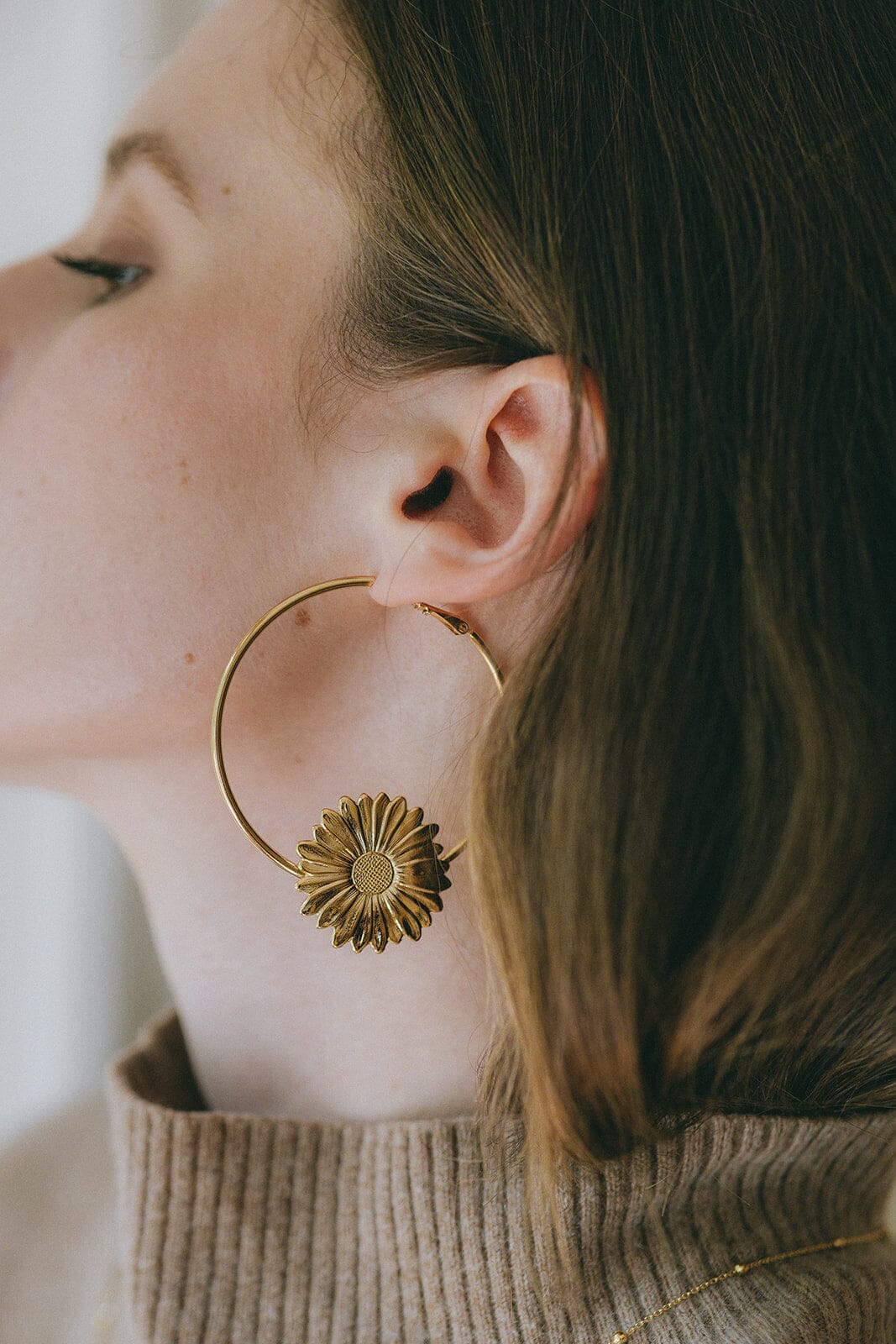 Créoles Maïa Or Fleurs Boucles d'Oreilles Monsieur Simone