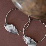Créoles Zéphyr Argent Feuilles Boucles d'Oreilles Monsieur Simone