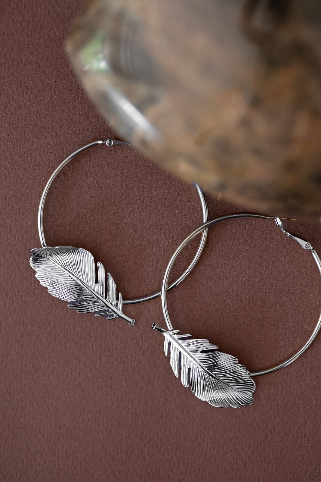 Créoles Zéphyr Argent Feuilles Boucles d'Oreilles Monsieur Simone