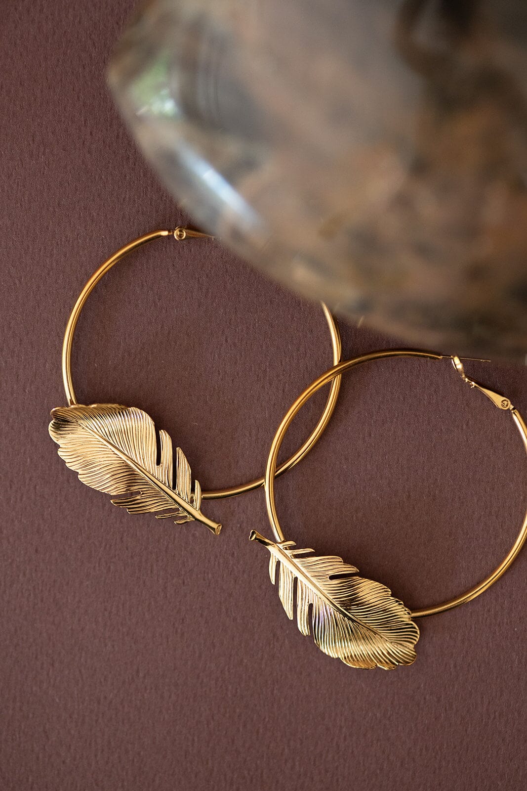 Créoles Zéphyr Or Feuilles Boucles d'Oreilles Monsieur Simone