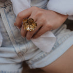 Maxi Bague Aglaé Or Fleur Ajustable Bagues Monsieur Simone