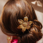 Maxi Barrette Hespéris Argent Fleur Accessoires Monsieur Simone
