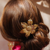 Maxi Barrette Hespéris Or Fleur Accessoires Monsieur Simone