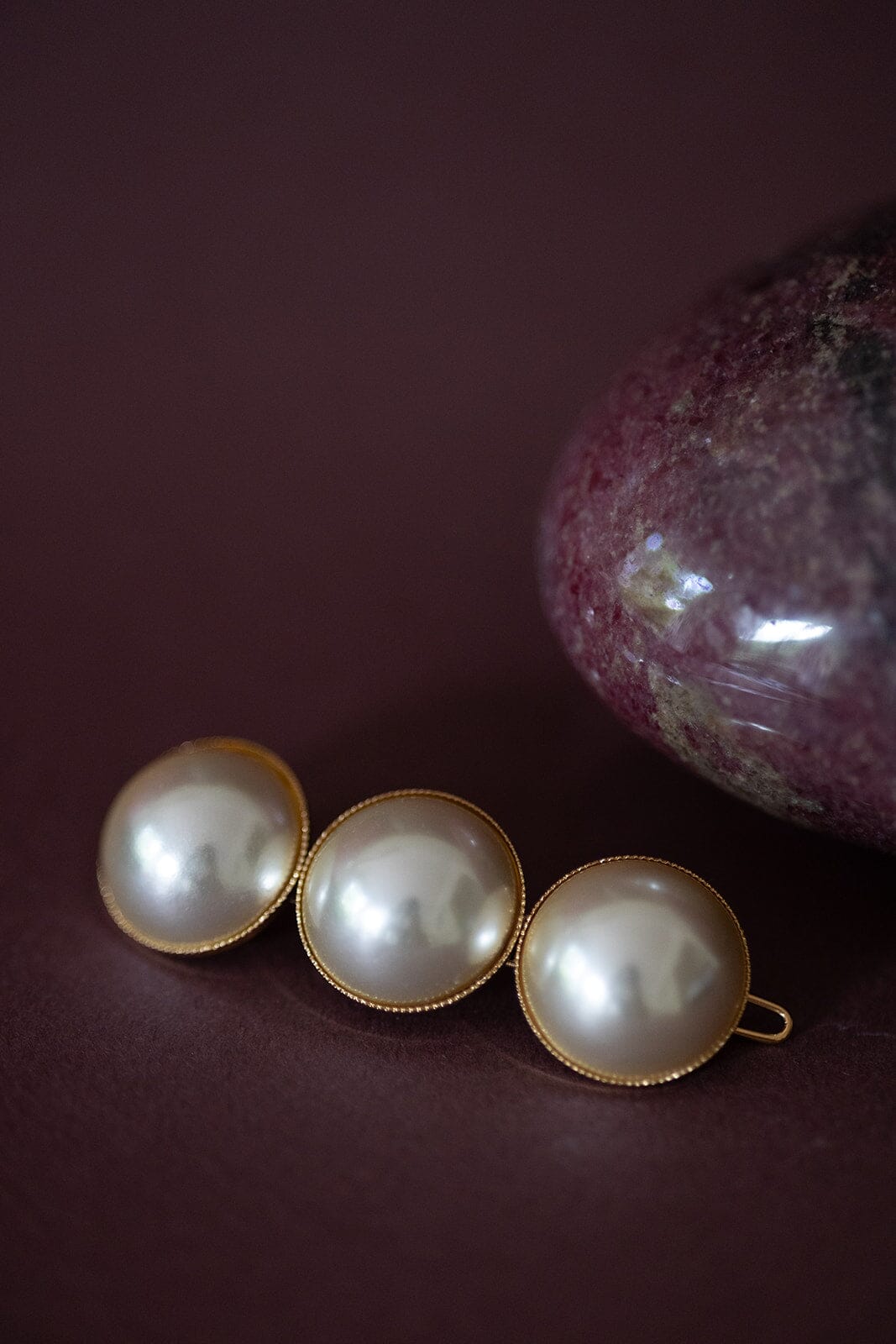 Maxi Barrette Nélya Or Perles Accessoires Monsieur Simone