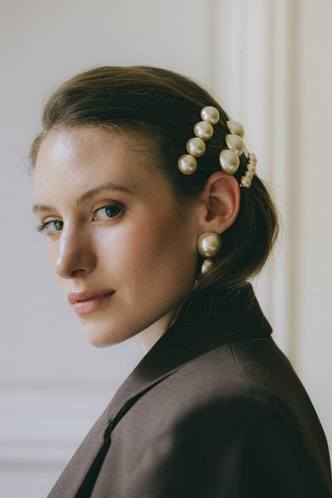 Maxi Barrette Nélya Or Perles Accessoires Monsieur Simone
