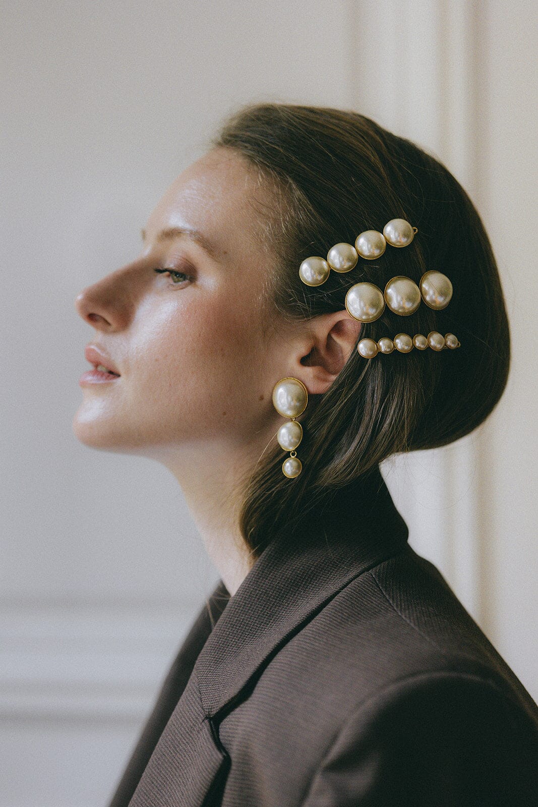 Maxi Barrette Nélya Or Perles Accessoires Monsieur Simone