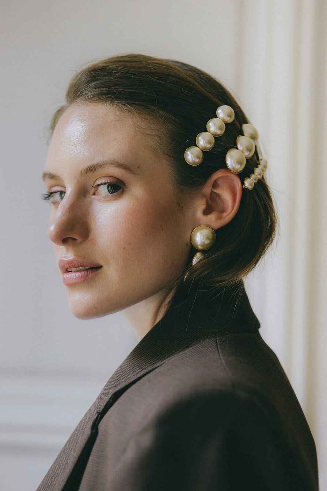 Maxi Barrette Nélya Or Perles Accessoires Monsieur Simone