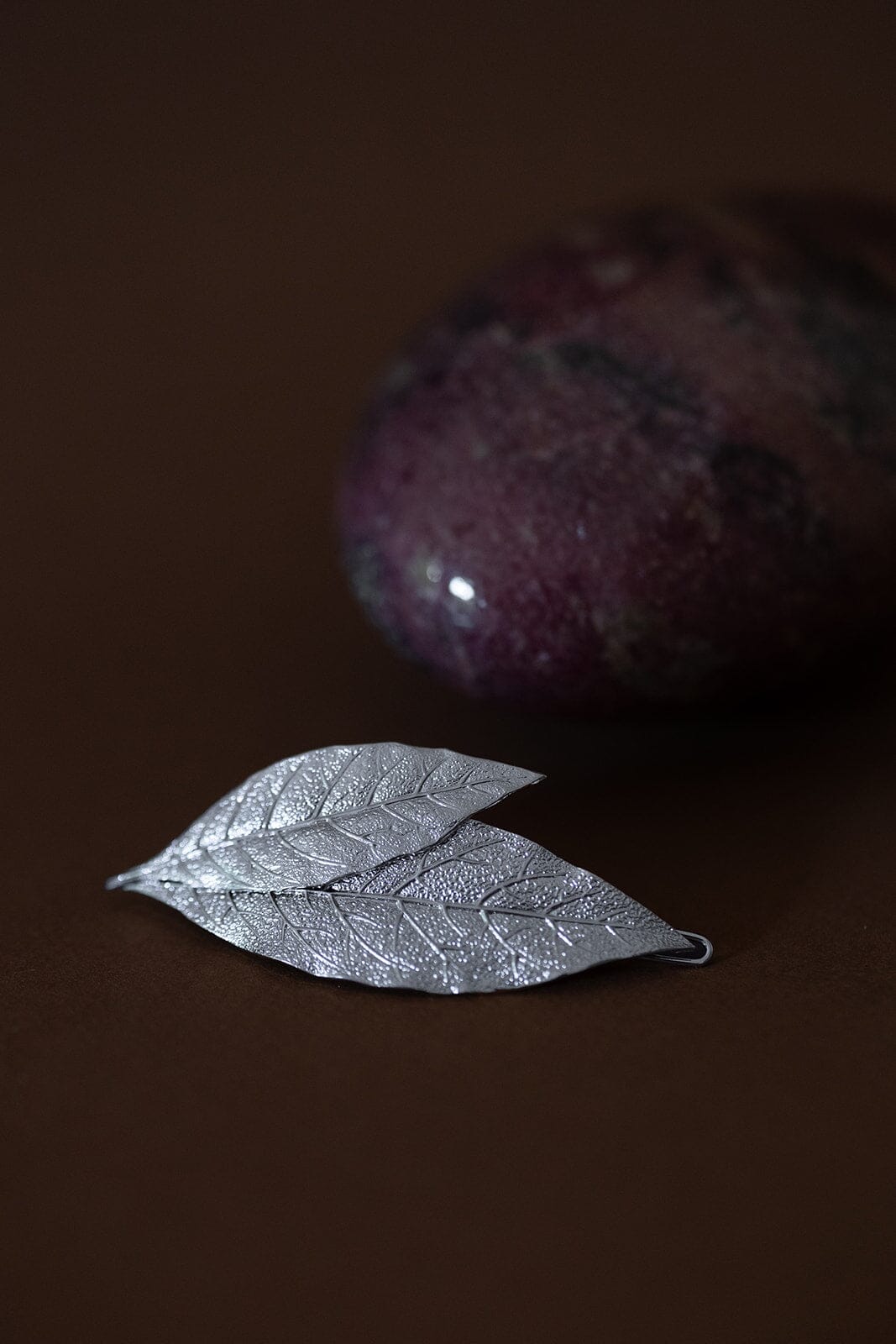 Maxi Barrette Thalie Argent Feuilles Accessoires Monsieur Simone