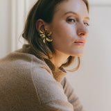 Maxi Boucles d'Oreilles Puces Chloris Argent Fleurs Boucles d'Oreilles Monsieur Simone