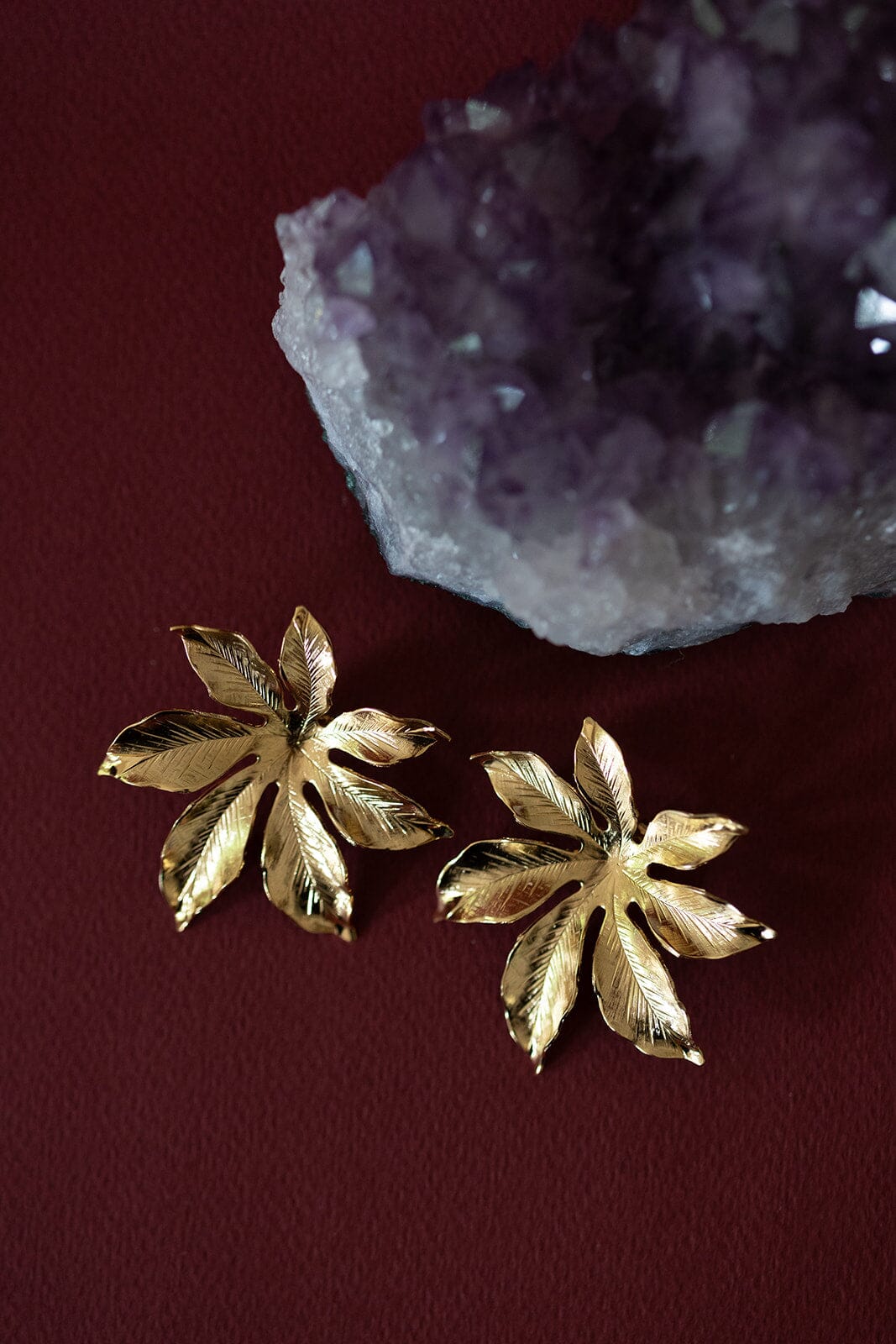 Maxi Boucles d'Oreilles Puces Chloris Or Fleurs Boucles d'Oreilles Monsieur Simone