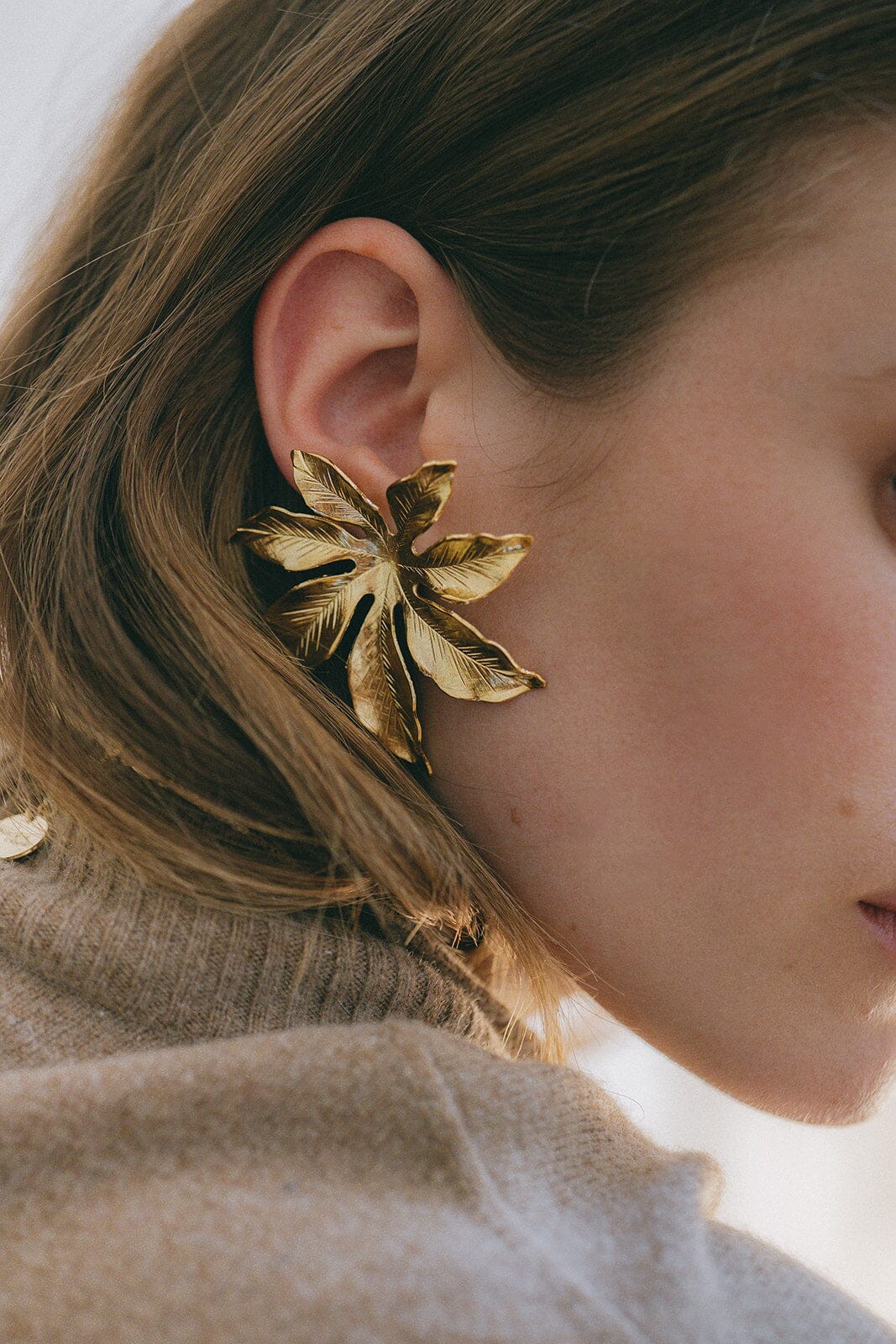 Maxi Boucles d'Oreilles Puces Chloris Or Fleurs Boucles d'Oreilles Monsieur Simone
