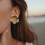 Maxi Boucles d'Oreilles Puces Gaïa Or Fleurs Boucles d'Oreilles Monsieur Simone