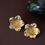 Maxi Boucles d'Oreilles Puces Gaïa Or Fleurs Boucles d'Oreilles Monsieur Simone