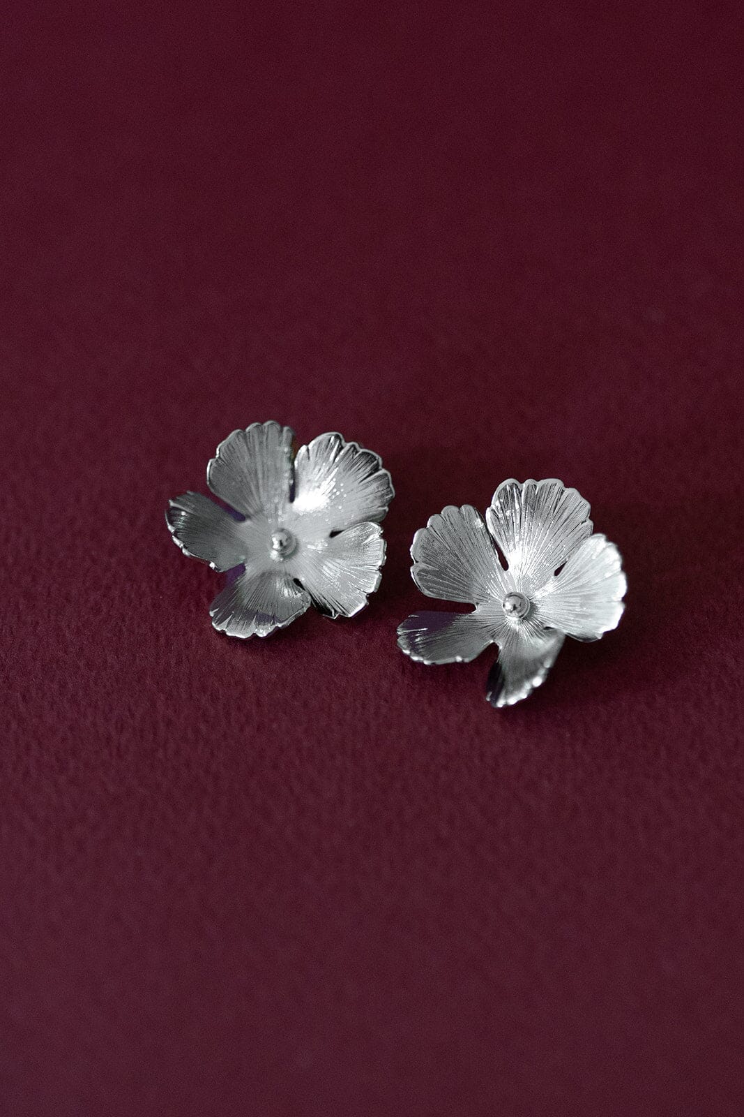 Maxi Boucles d'Oreilles Puces Orphée Argent Fleurs Boucles d'Oreilles Monsieur Simone
