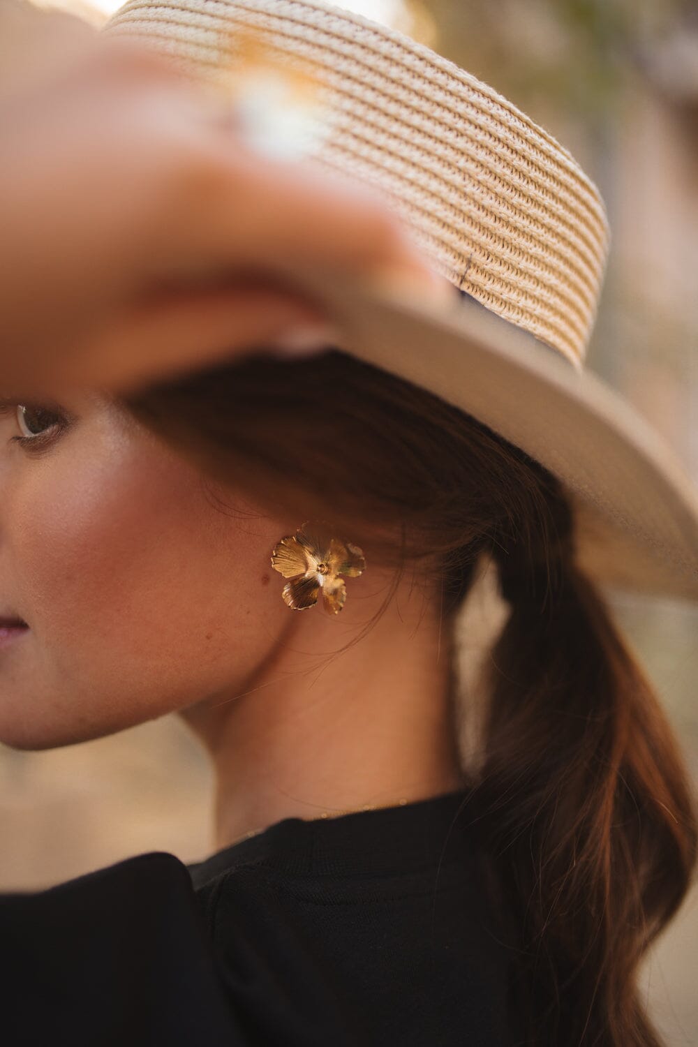 Maxi Boucles d'Oreilles Puces Orphée Argent Fleurs Boucles d'Oreilles Monsieur Simone