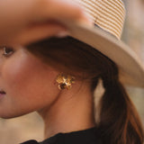 Maxi Boucles d'Oreilles Puces Orphée Argent Fleurs Boucles d'Oreilles Monsieur Simone