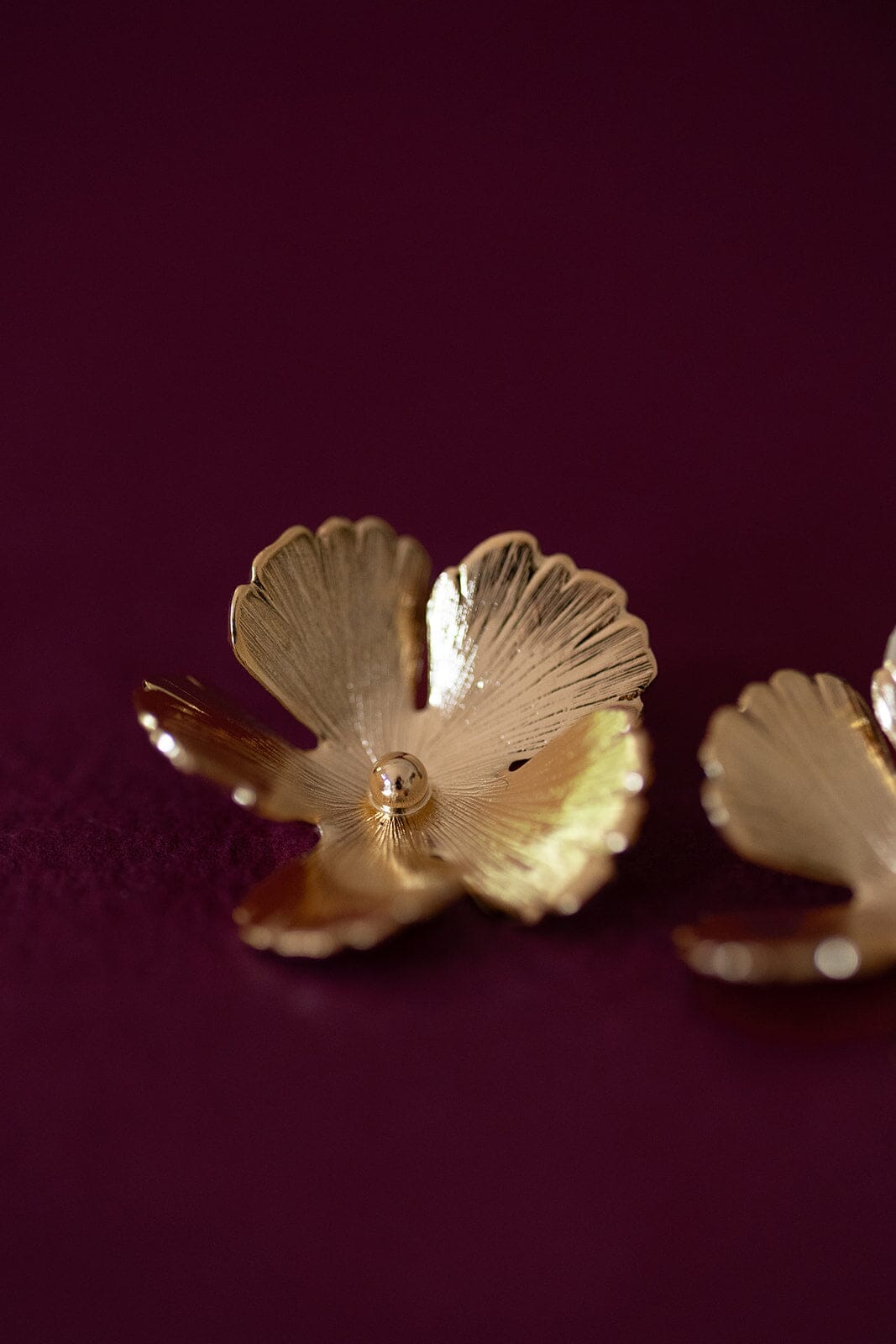 Maxi Boucles d'Oreilles Puces Orphée Or Fleurs Boucles d'Oreilles Monsieur Simone