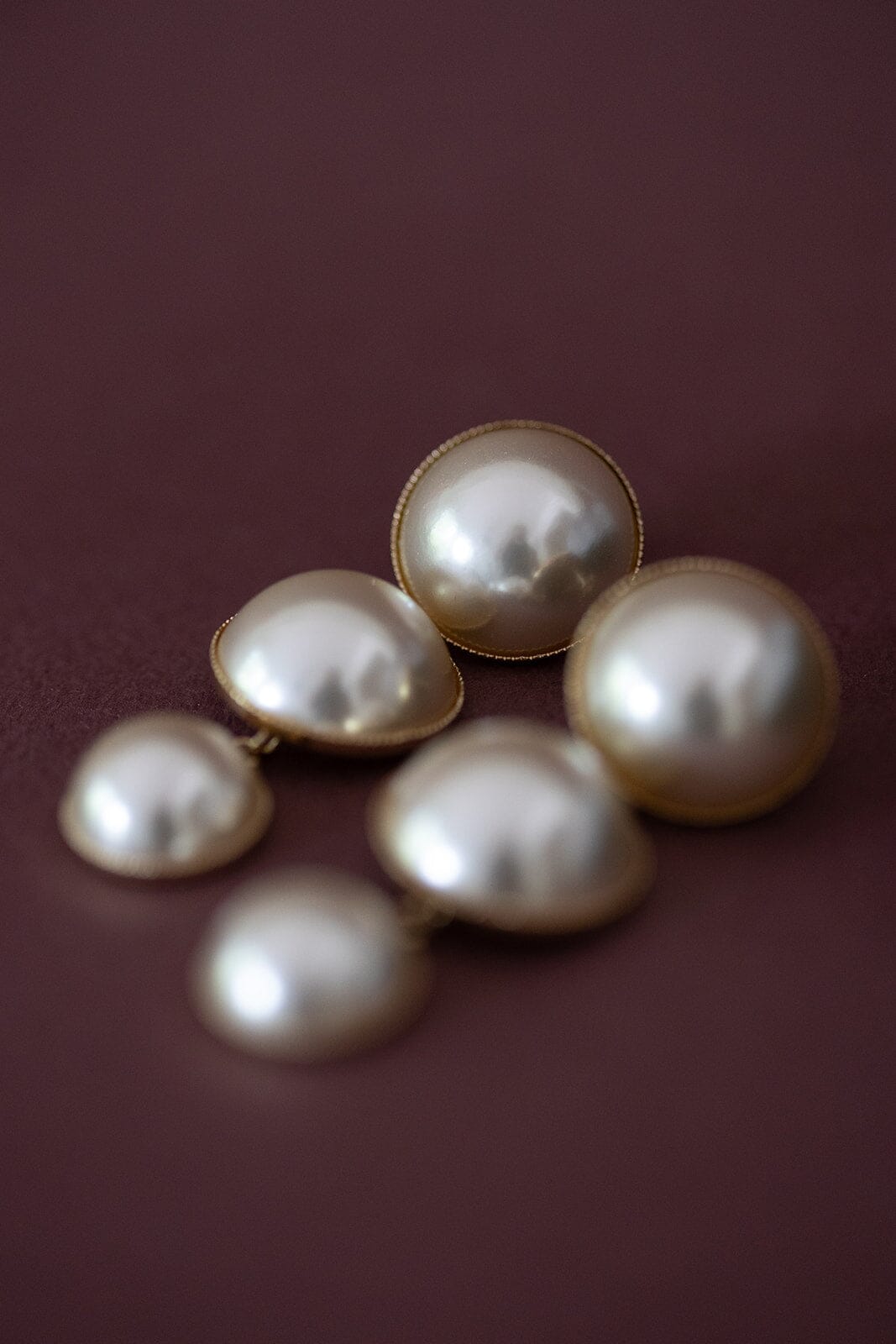 Maxi Boucles d'Oreilles Puces Pendantes Nélya Or Perles Boucles d'Oreilles Monsieur Simone