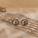 Maxi Boucles d'Oreilles Puces Théia Argent Fleurs Boucles d'Oreilles Monsieur Simone