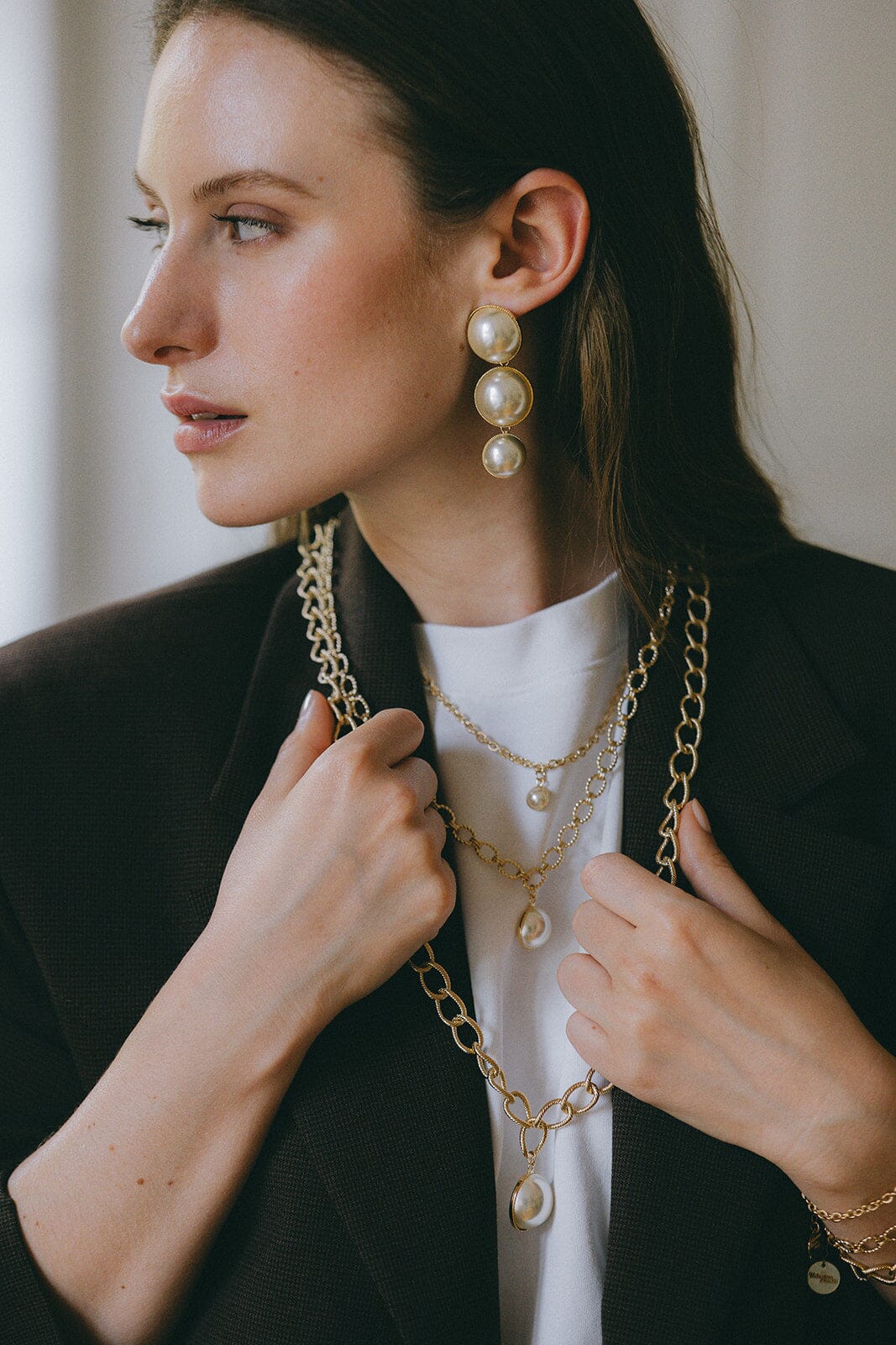 Maxi Collier Nélya Argent Perle Colliers Monsieur Simone