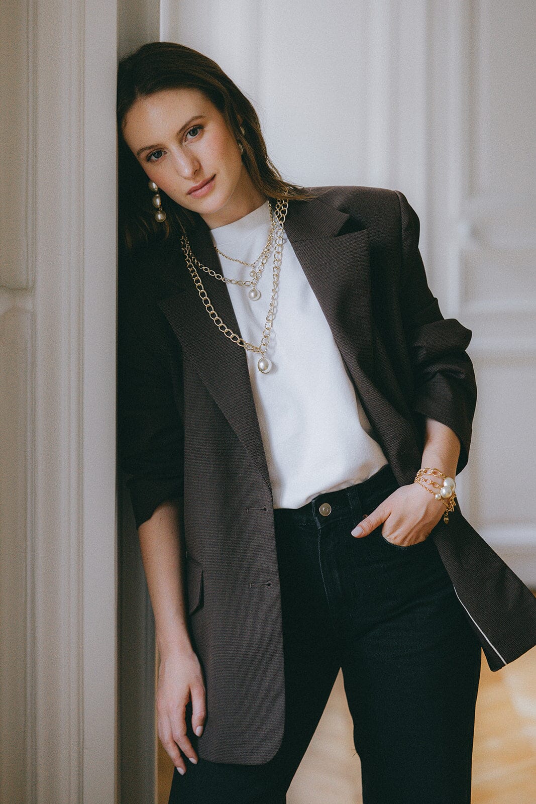Maxi Collier Nélya Or Perle Colliers Monsieur Simone