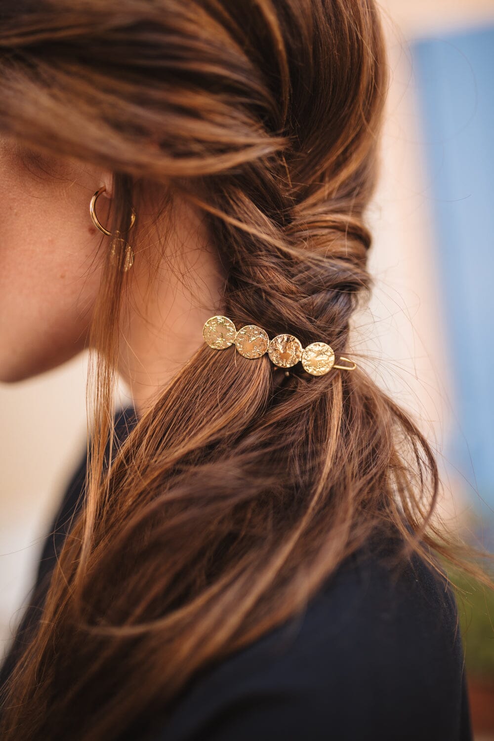 Mini Barrette Hestia Argent Ronds Martelés Accessoires Monsieur Simone