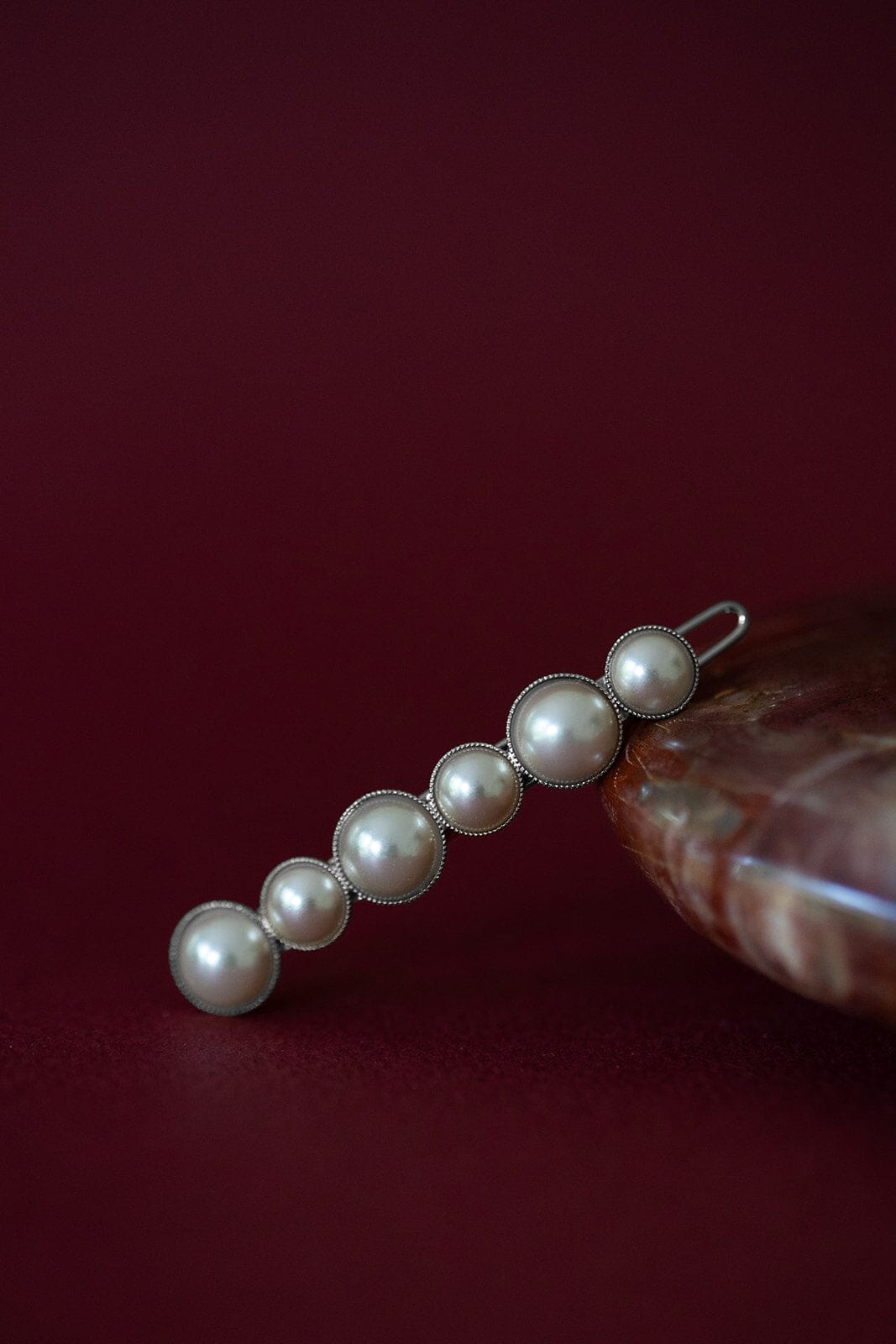 Mini Barrette Nélya Argent Perles Accessoires Monsieur Simone