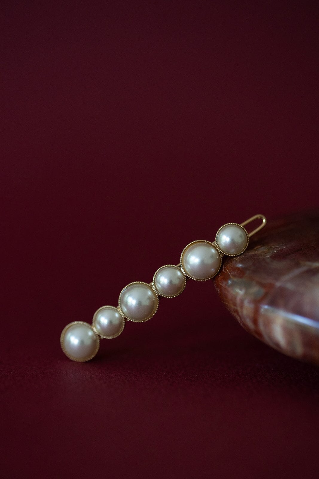 Mini Barrette Nélya Or Perles Accessoires Monsieur Simone