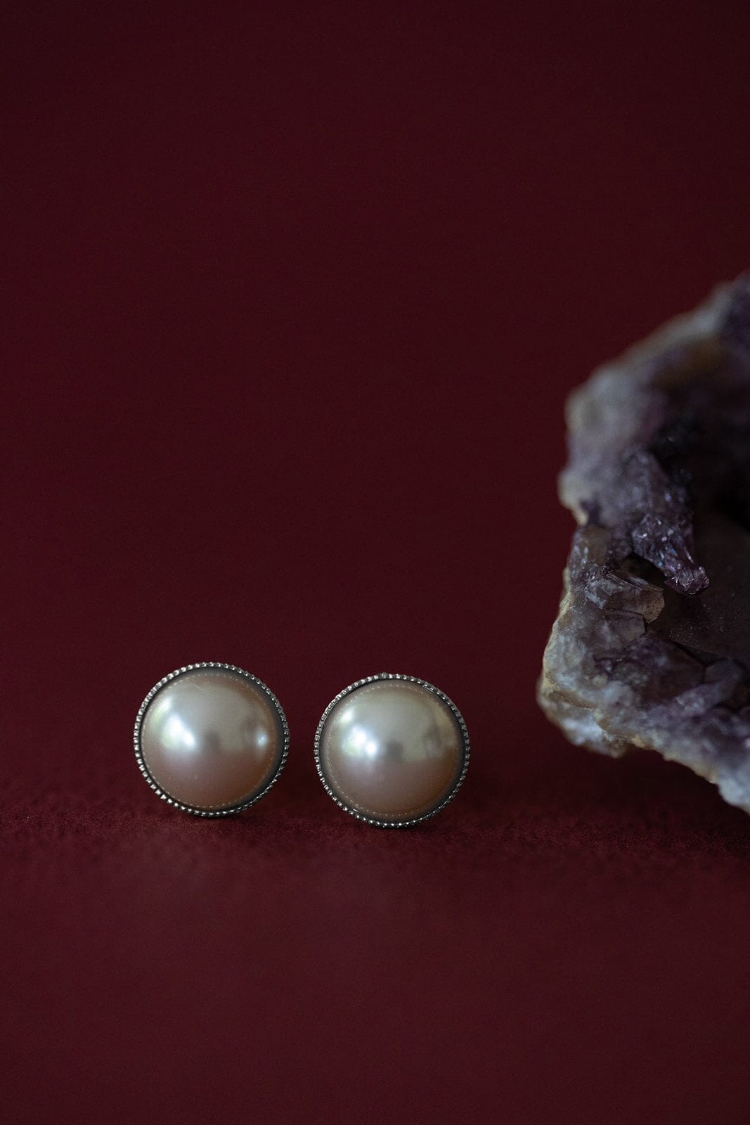 Mini Boucles d'Oreilles Puces Nélya Argent Perles Boucles d'oreilles Monsieur Simone