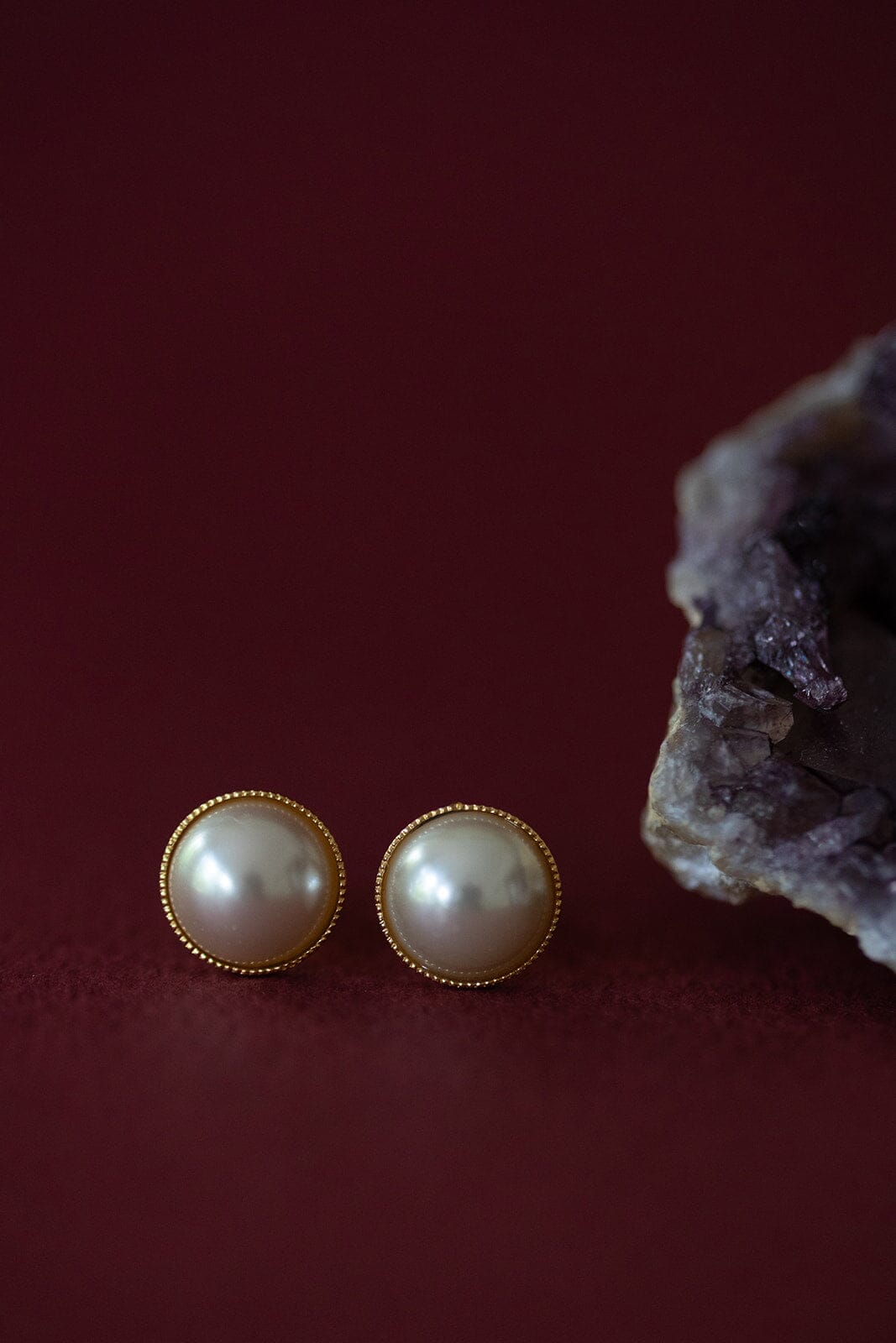 Mini Boucles d'Oreilles Puces Nélya Or Perles Boucles d'Oreilles Monsieur Simone