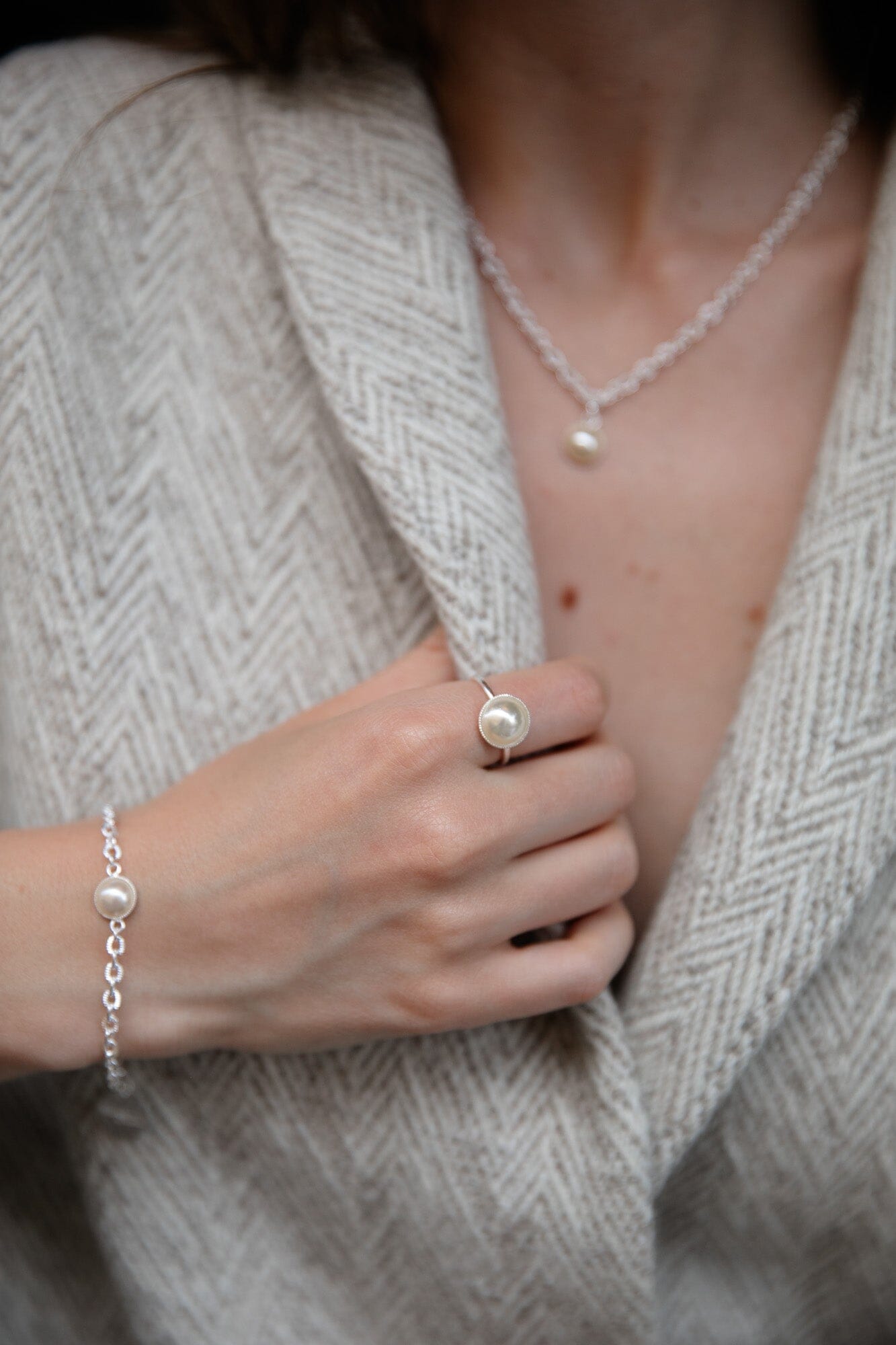 Mini Bracelet Nélya Argent Perle Bracelets Monsieur Simone
