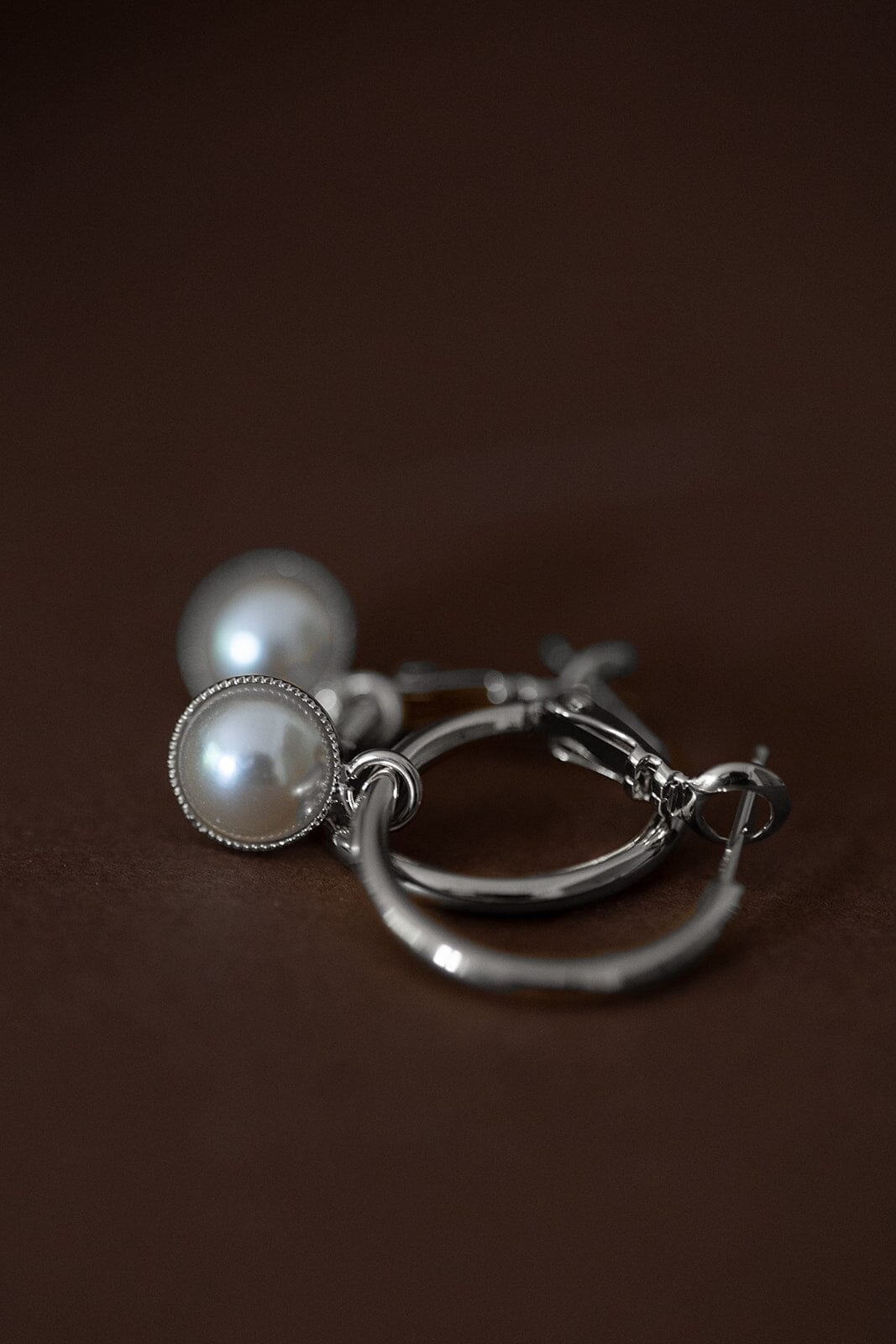 Mini Créoles Nélya Argent Perles Boucles d'Oreilles Monsieur Simone