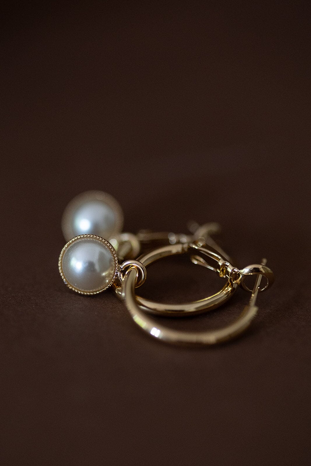 Mini Créoles Nélya Or Perles Boucles d'Oreilles Monsieur Simone