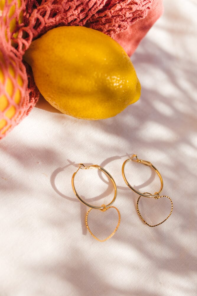 Petites Créoles Aura Or Coeur Boucles d'Oreilles Monsieur Simone