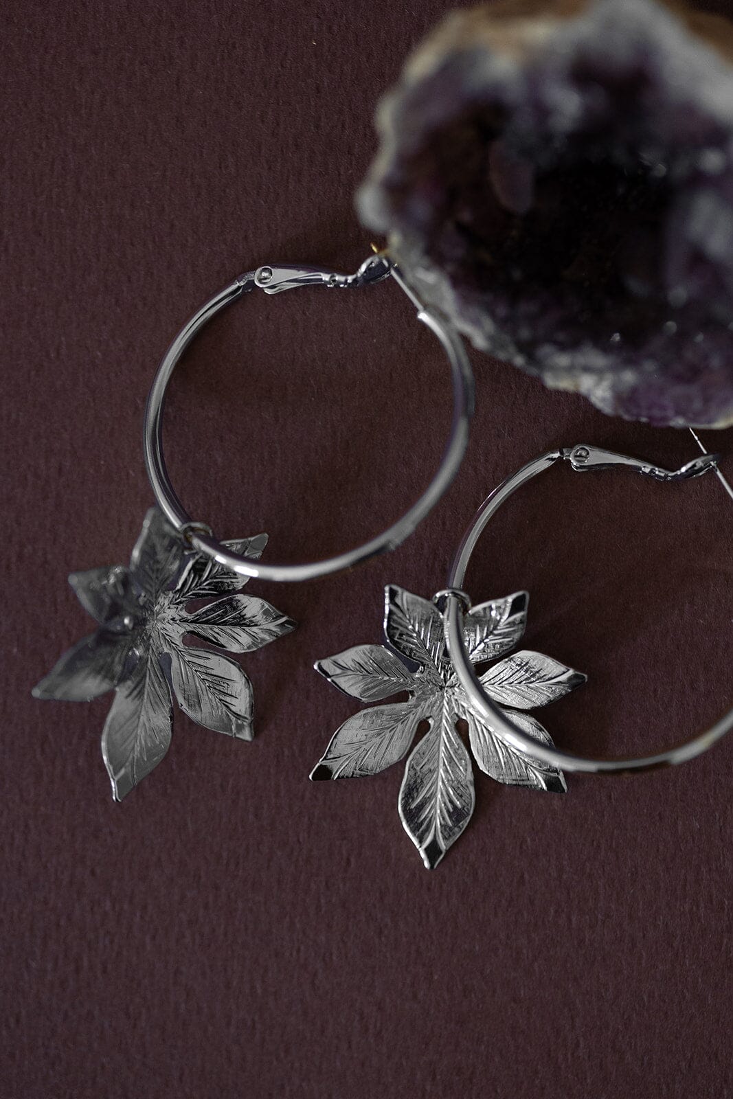 Petites Créoles Chloris Argent Fleurs Boucles d'Oreilles Monsieur Simone