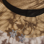 Petites Créoles Hespéris Argent Fleurs Boucles d'Oreilles Monsieur Simone
