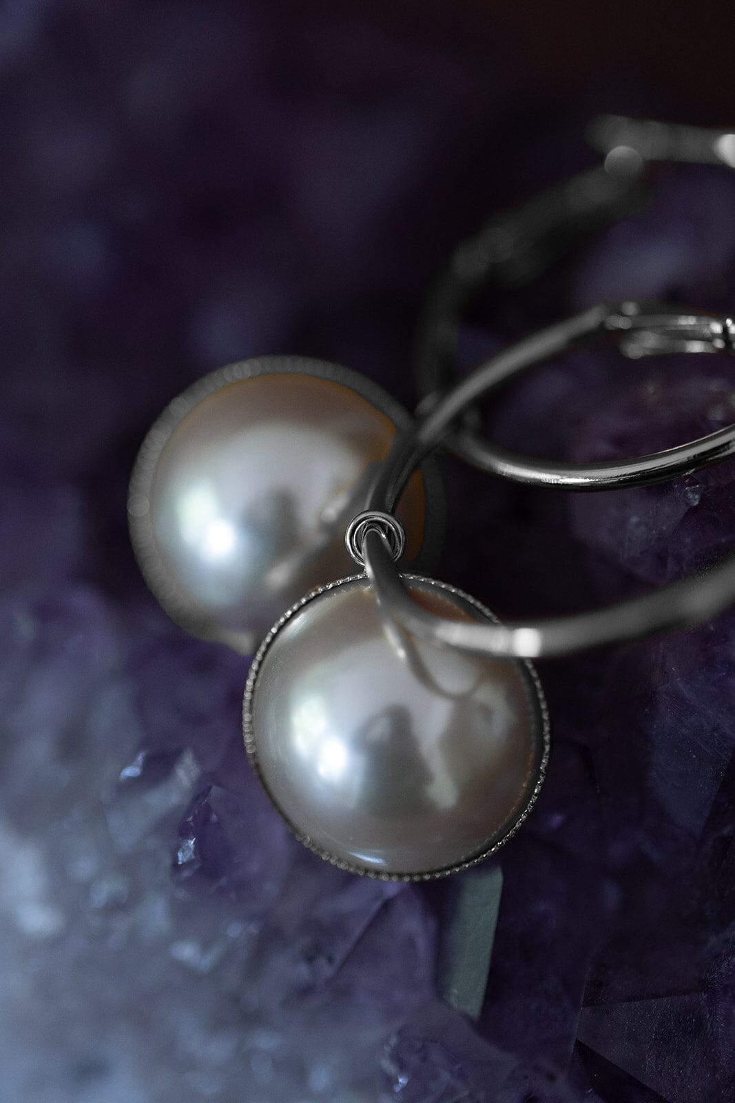 Petites Créoles Nélya Argent Perles Boucles d'Oreilles Monsieur Simone