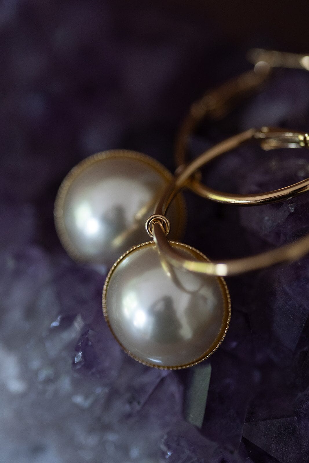 Petites Créoles Nélya Or Perles Boucles d'Oreilles Monsieur Simone