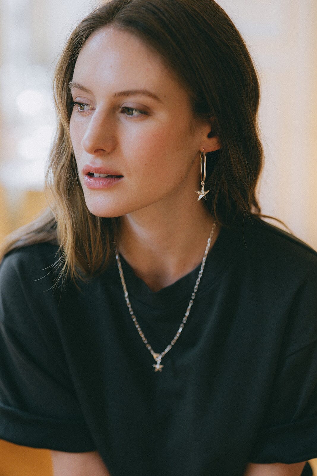 Petites Créoles Raoul Argent Étoiles Boucles d'oreilles Monsieur Simone
