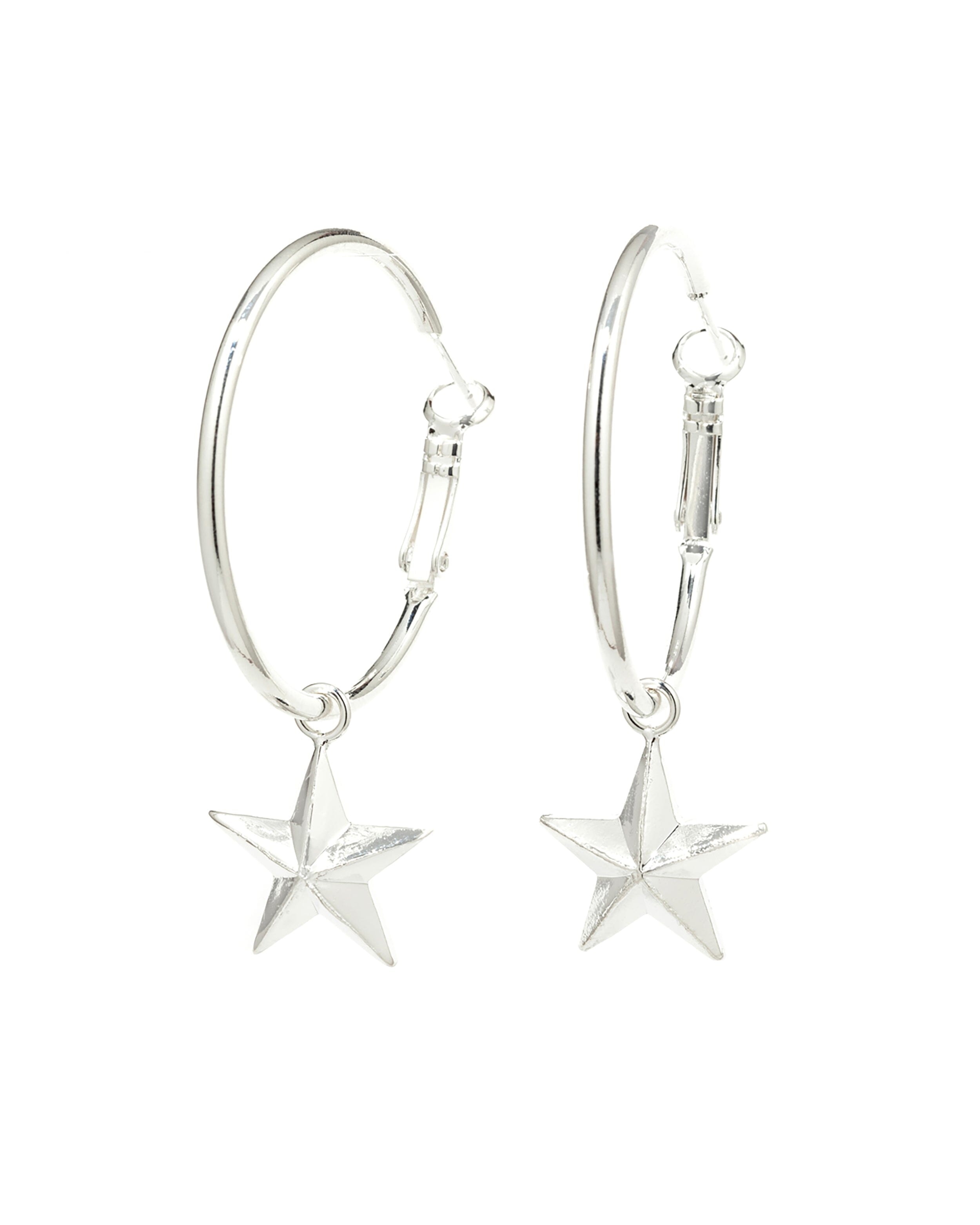 Petites Créoles Raoul Argent Étoiles Boucles d'oreilles Monsieur Simone