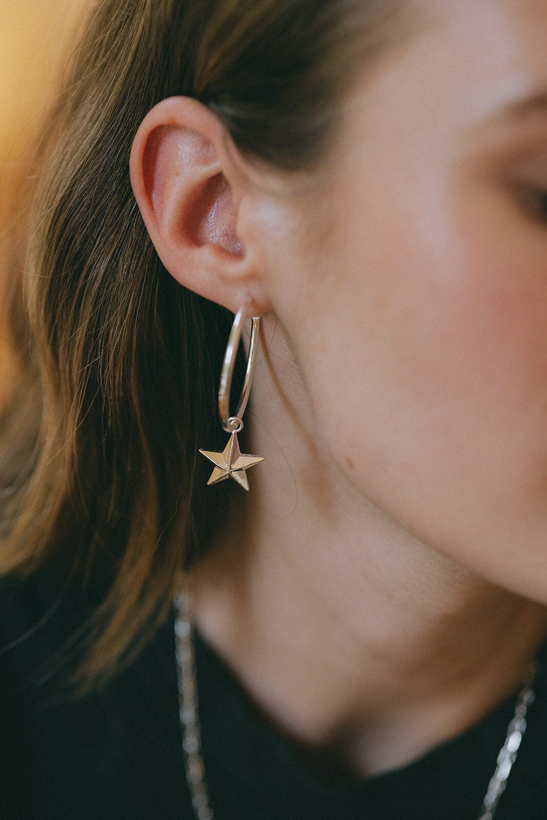 Petites Créoles Raoul Argent Étoiles Boucles d'oreilles Monsieur Simone