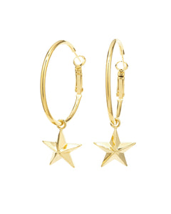 Petites Créoles Raoul Or Étoiles Boucles d'oreilles Monsieur Simone