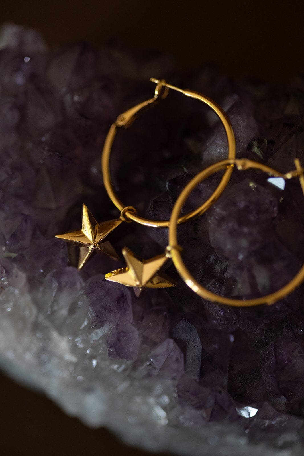 Petites Créoles Raoul Or Étoiles Boucles d'oreilles Monsieur Simone