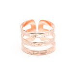 Bague Enzo Or Rose Martelée Ajustable Bagues Monsieur Simone