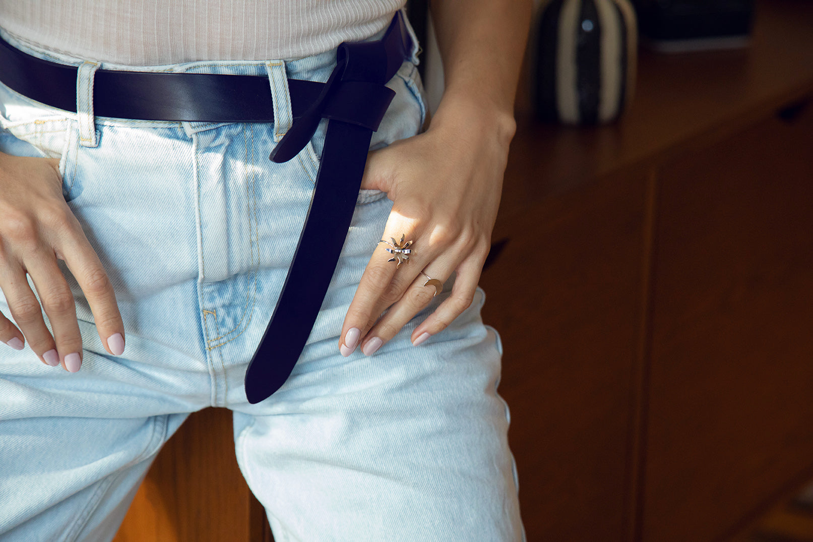 Bague Éos Argent Soleil Ajustable Bagues Monsieur Simone