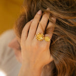 Bague Théia Or Fleur Ajustable Bagues Monsieur Simone