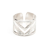 Bague Zak Argent Martelée Ajustable Bagues Monsieur Simone